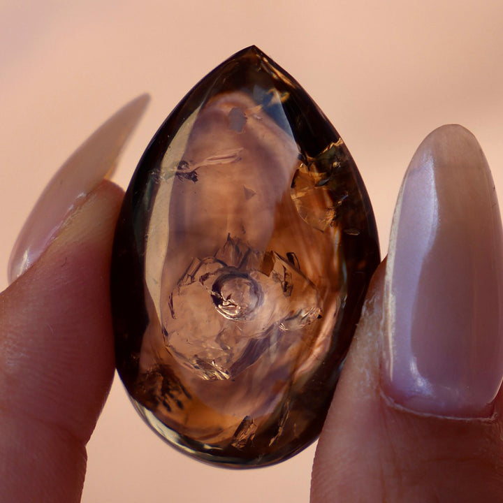 Rare Enhydro Smokey Quartz with Fast Moving Water Bubble