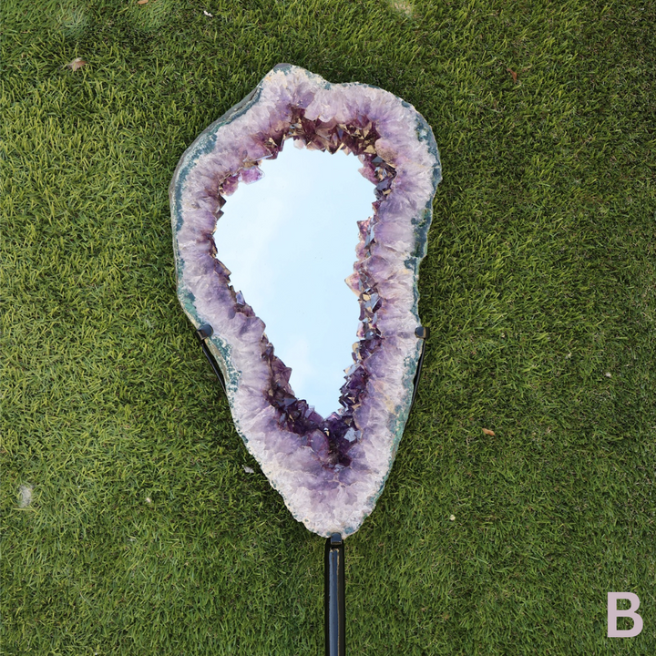 XL Amethyst Portal Mirror on Stand