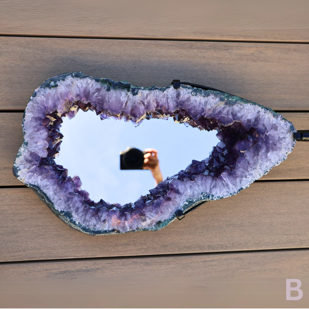 XL Amethyst Portal Mirror on Stand