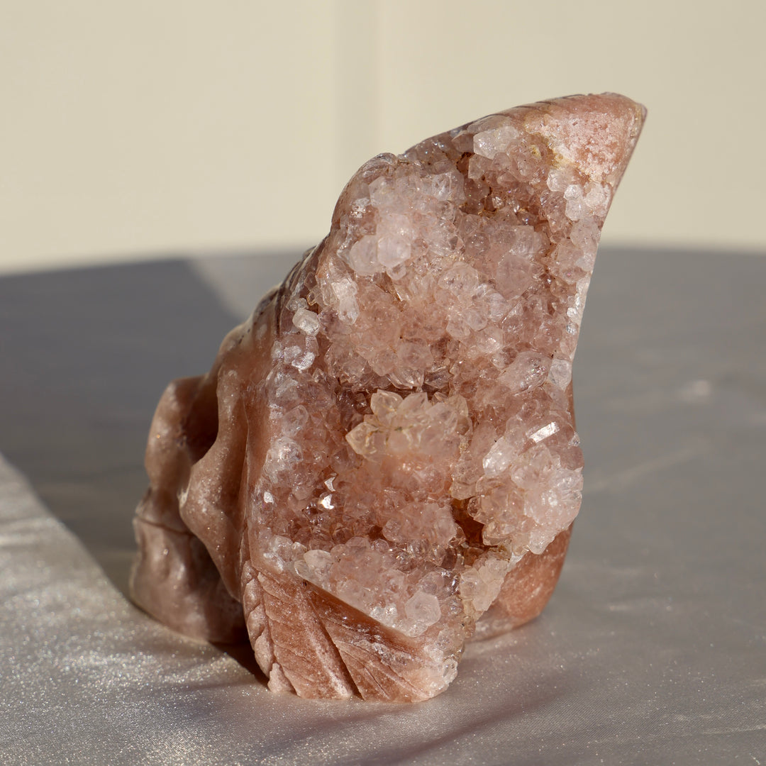 'Tribal' Large Druzy Pink Amethyst Crystal Skull