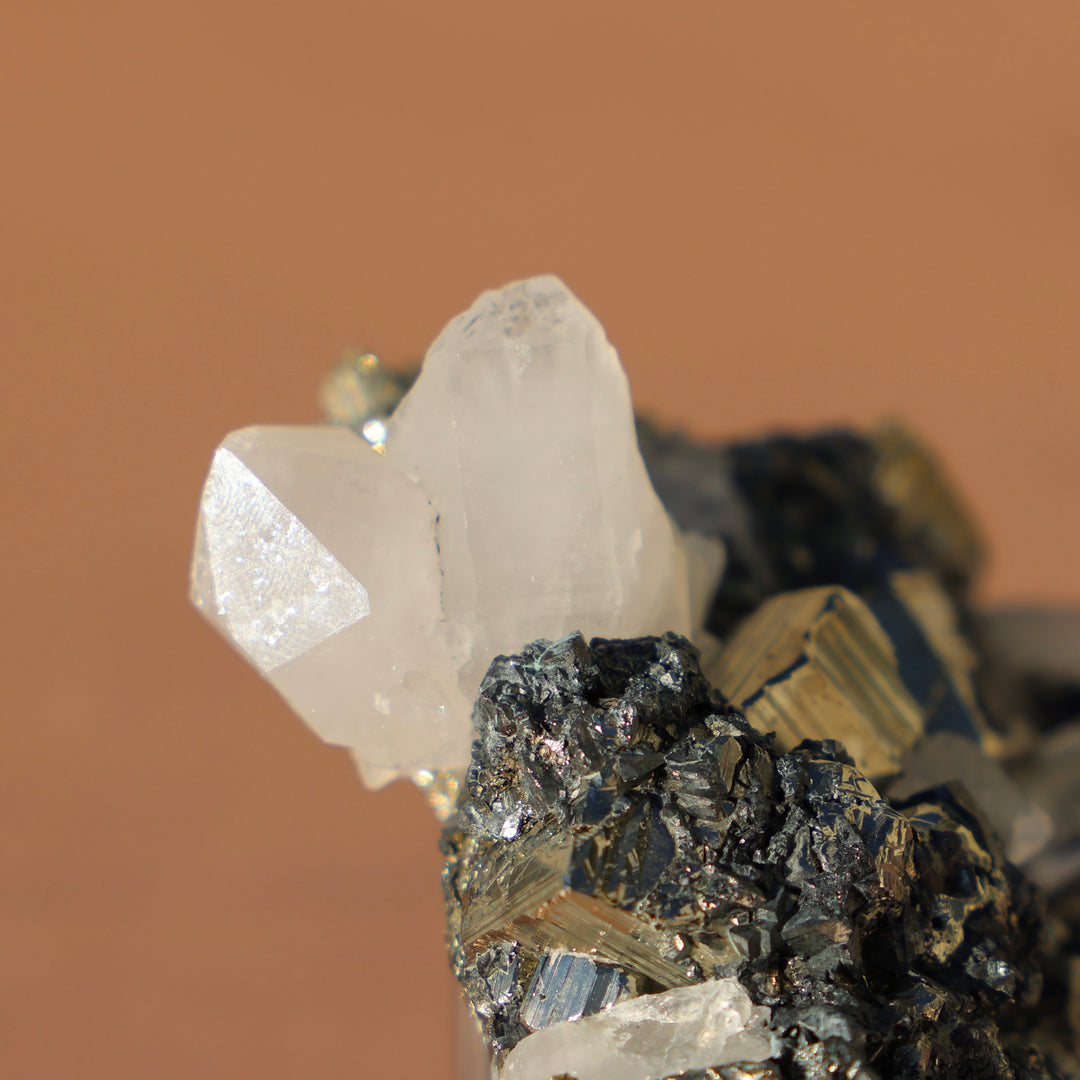 Raw Pyrite Quartz Cluster