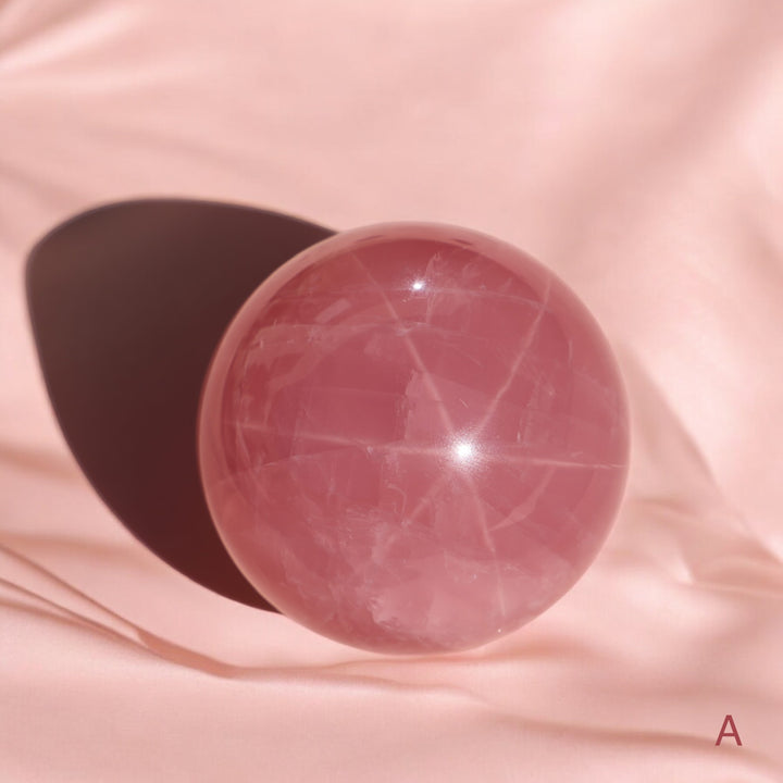 'Starlight' Rare High Quality Starlight Rose Quartz Sphere - Enchantia Muse