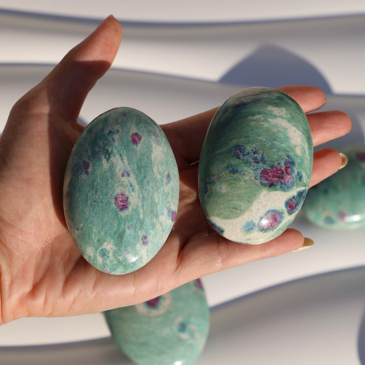 Large Ruby Fuchsite Palm Stone