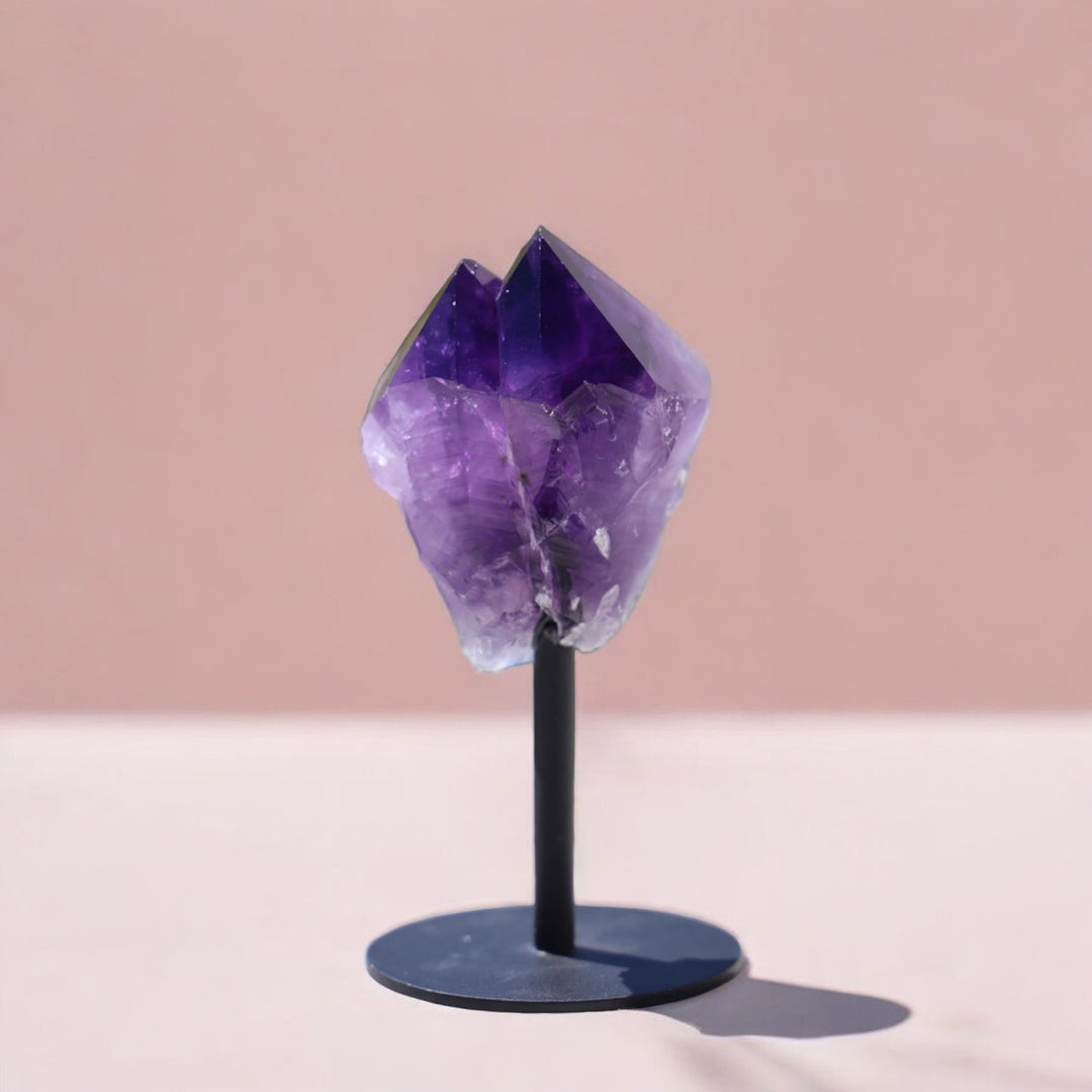 'Pinnacle' Amethyst Point on Stand - Enchantia Muse