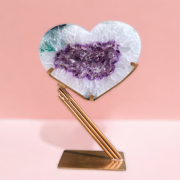 'Heartlight' Amethyst Heart Portal on Stand - L/XL - Enchantia Muse