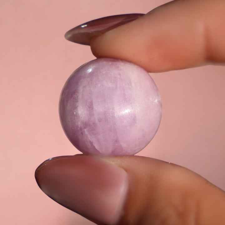 Kunzite Spheres with Cats Eye Flash - Enchantia Muse