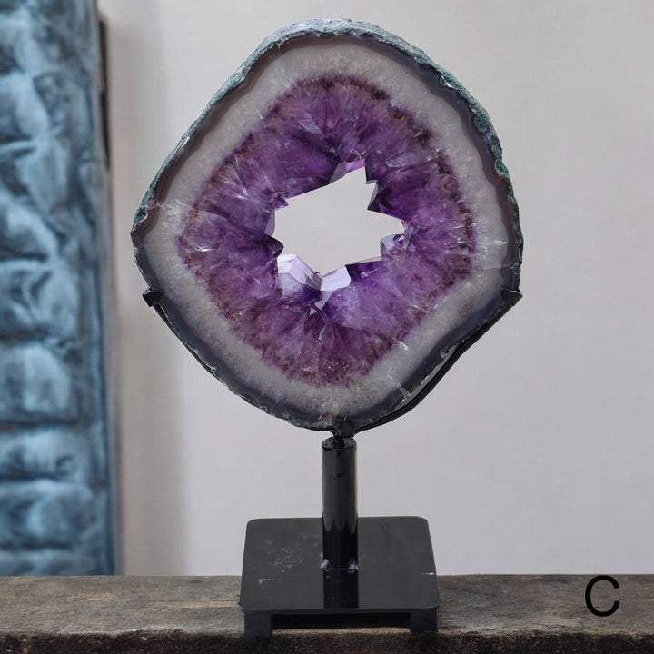 'Halo Passage' High Quality Amethyst Portal on Stand - Enchantia Muse