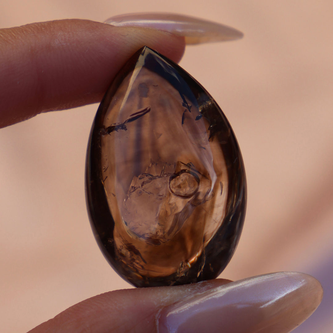 Rare Enhydro Smokey Quartz with Fast Moving Water Bubble