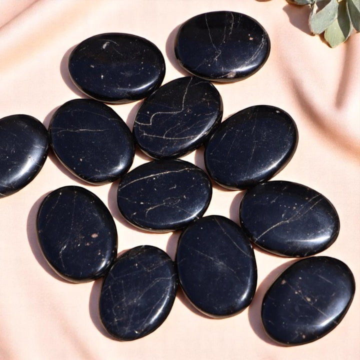 Black Tourmaline Flat Palm Stone