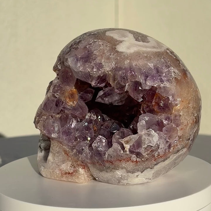 'Portal' Large Druzy Pink Amethyst Crystal Skull