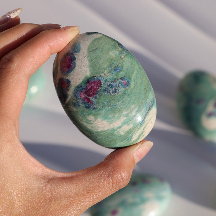 Large Ruby Fuchsite Palm Stone