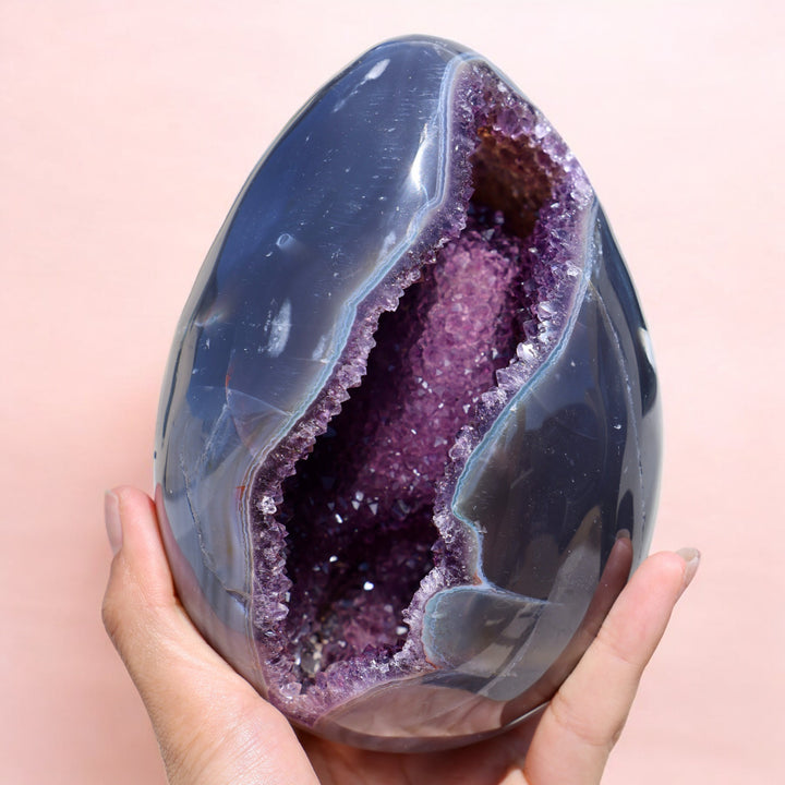 'Dragon Egg' Amethyst Agate Egg - XL - Enchantia Muse