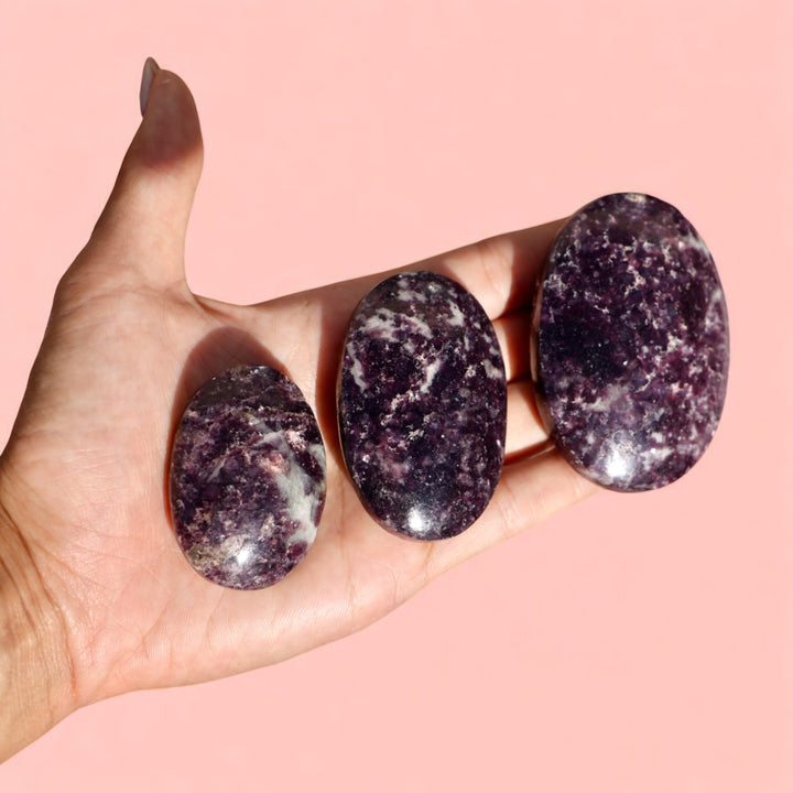 Lepidolite Palm Stone - Enchantia Muse