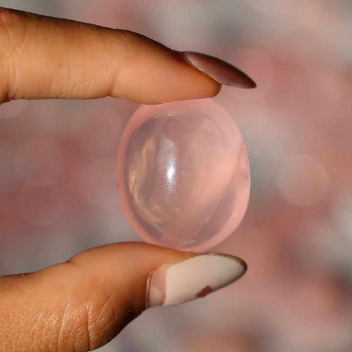 Jello Rose Quartz Tumble Stone - Enchantia Muse