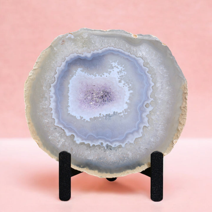 'Universe' Agate Slice with Stand - Enchantia Muse