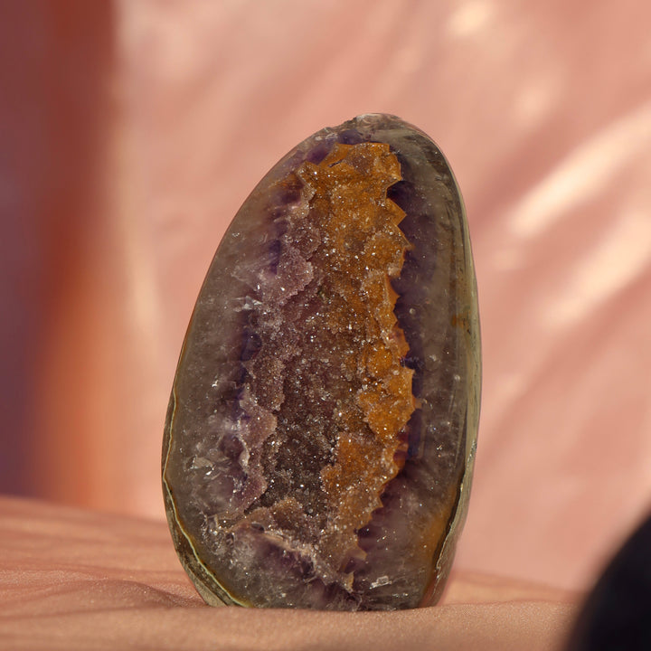 Bi-color Sugar Druzy Rainbow Amethyst Cut Base