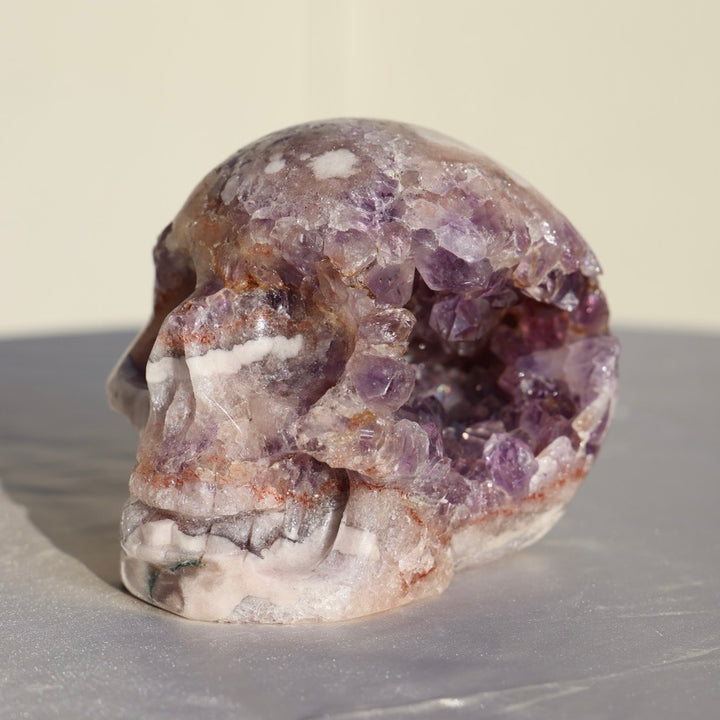 'Portal' Large Druzy Pink Amethyst Crystal Skull