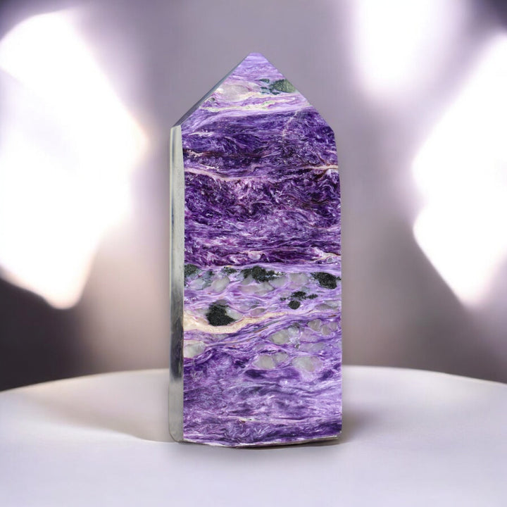 'IRIS' High Quality Charoite Tower - Large - Enchantia Muse