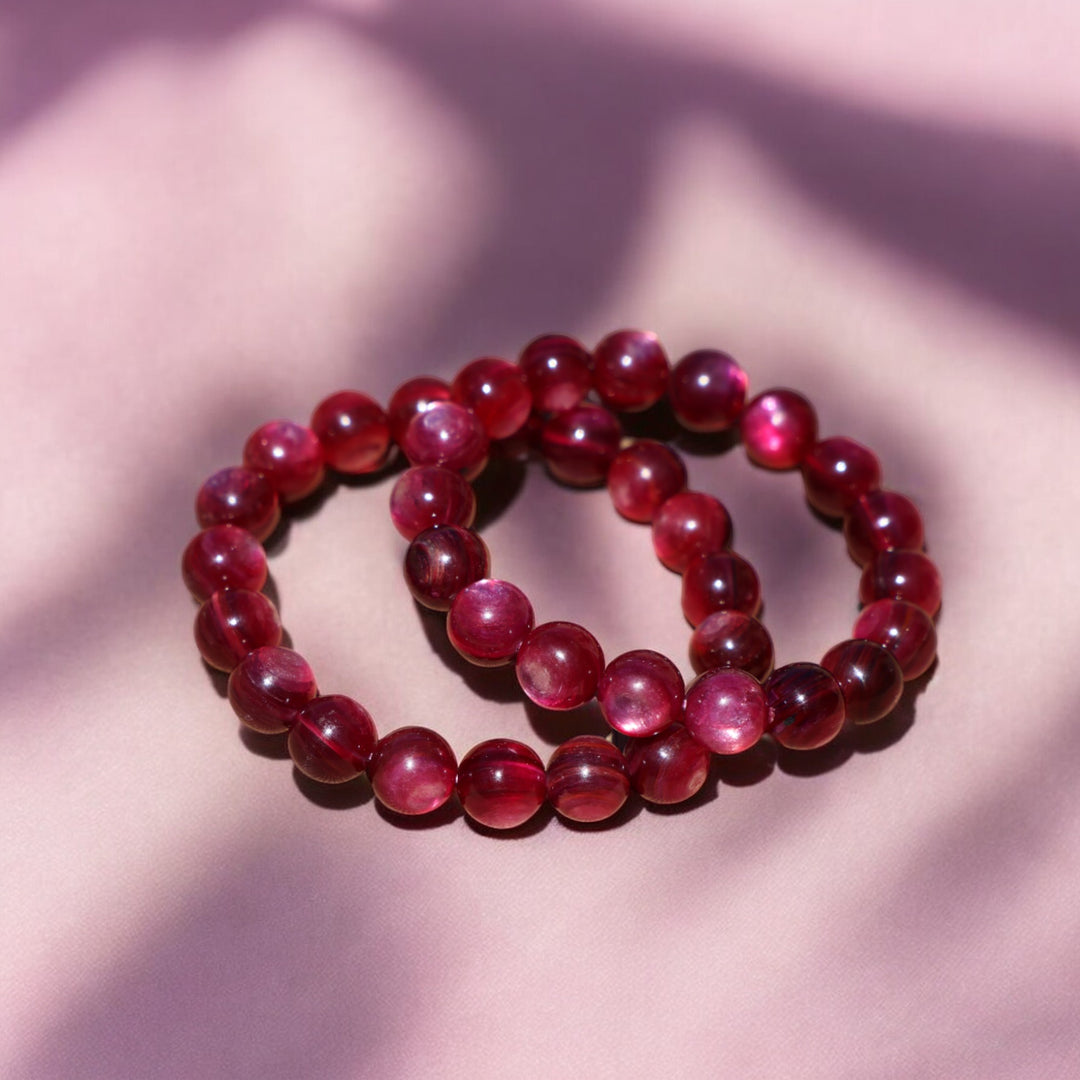 Flashy Hot Pink Lepidolite Bracelet - Enchantia Muse