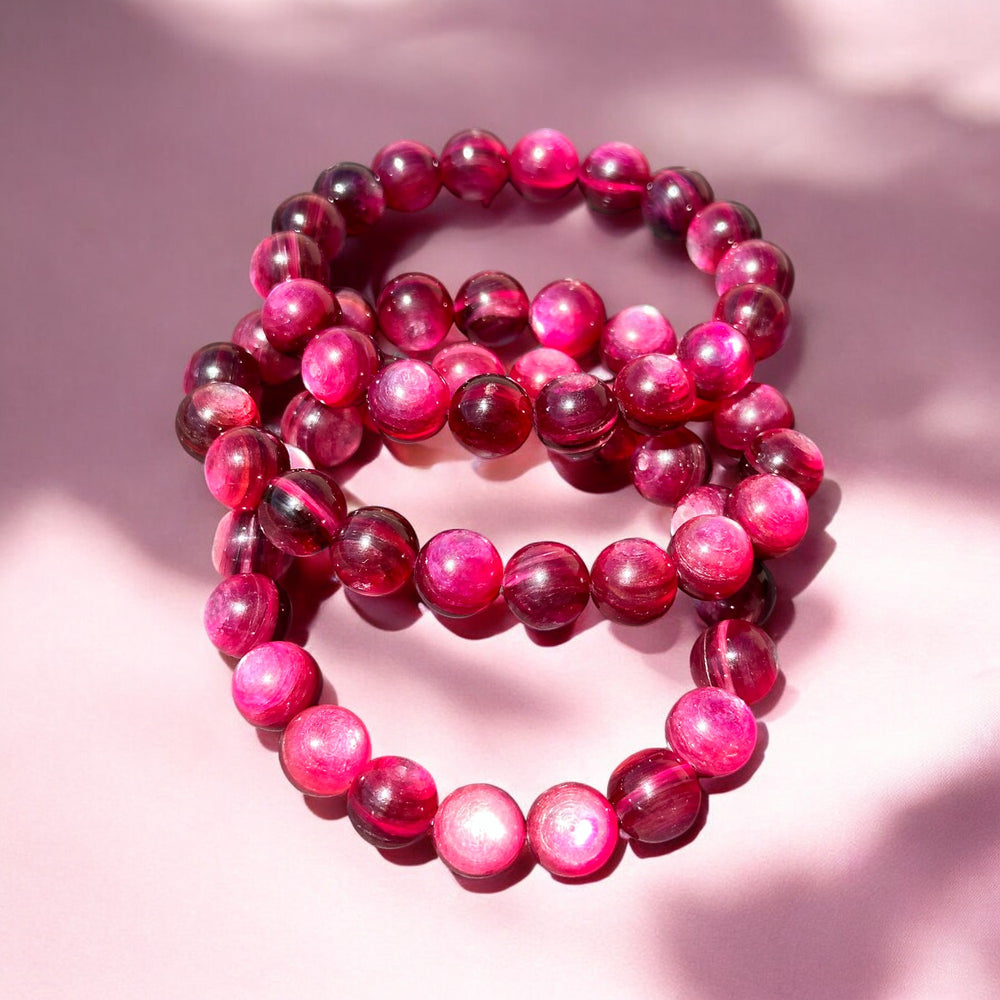 Flashy Hot Pink Lepidolite Bracelet - Enchantia Muse