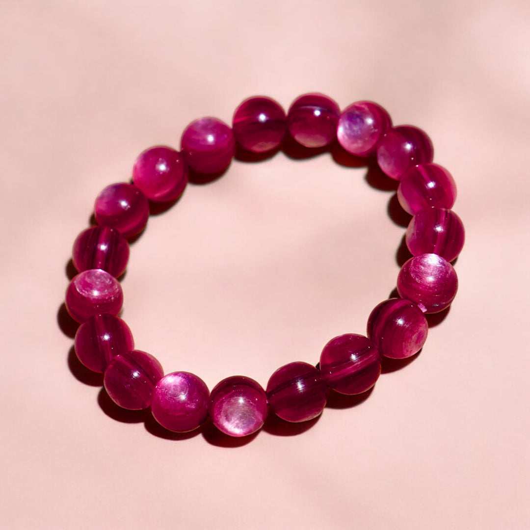 Flashy Hot Pink Lepidolite Bracelet - Enchantia Muse