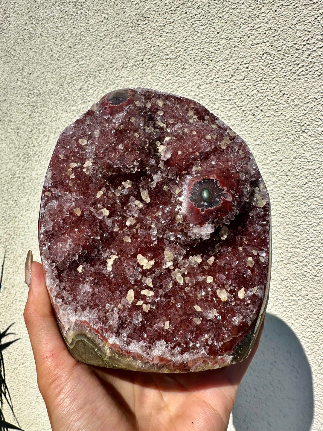 'FIREGAZE' Red Amethyst Piece with Stalactite Eyes - Enchantia Muse