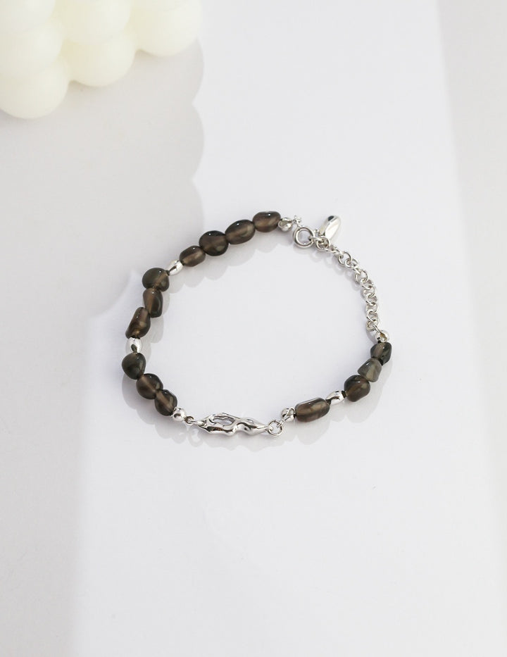 'TIMELESS' Black Obsidian Bracelet - Enchantia Muse