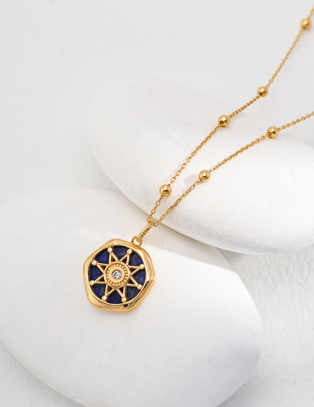 'COMPASS' Lapis Lazuli Necklace - Enchantia Muse