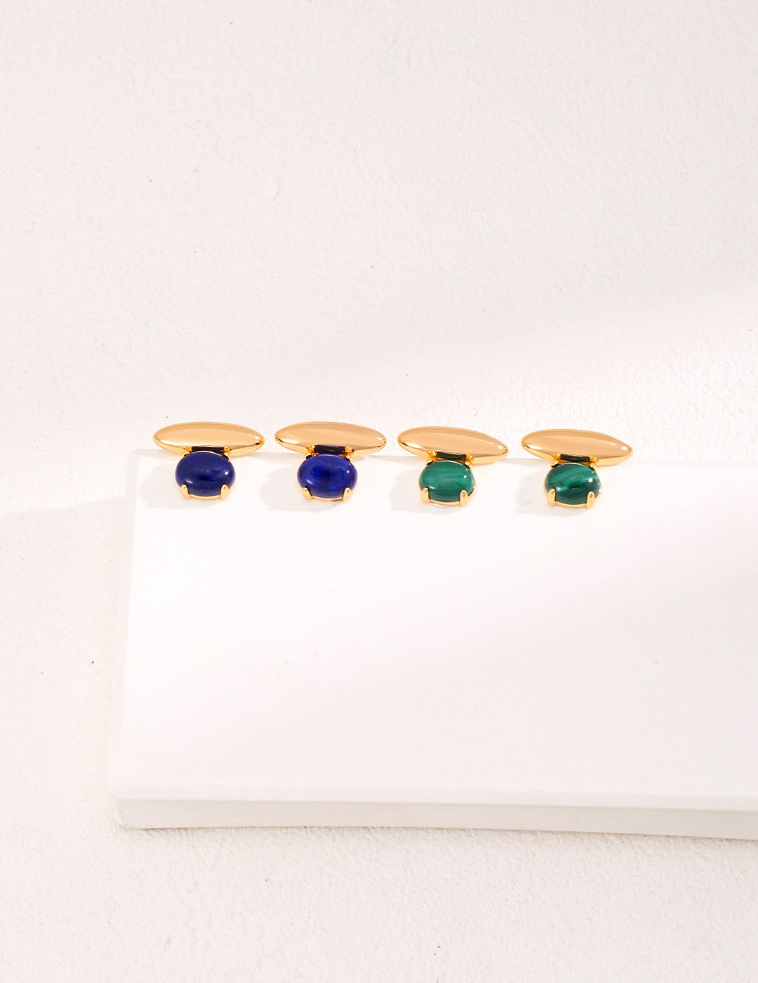 'BALANCE' Earrings - Malachite, Lapis Lazuli - Enchantia Muse