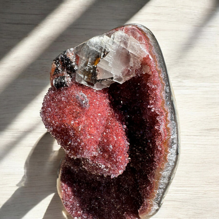 'SCARLETT' Red Amethyst Piece with Calcite - Enchantia Muse