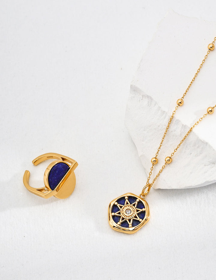 'COMPASS' Lapis Lazuli Necklace - Enchantia Muse