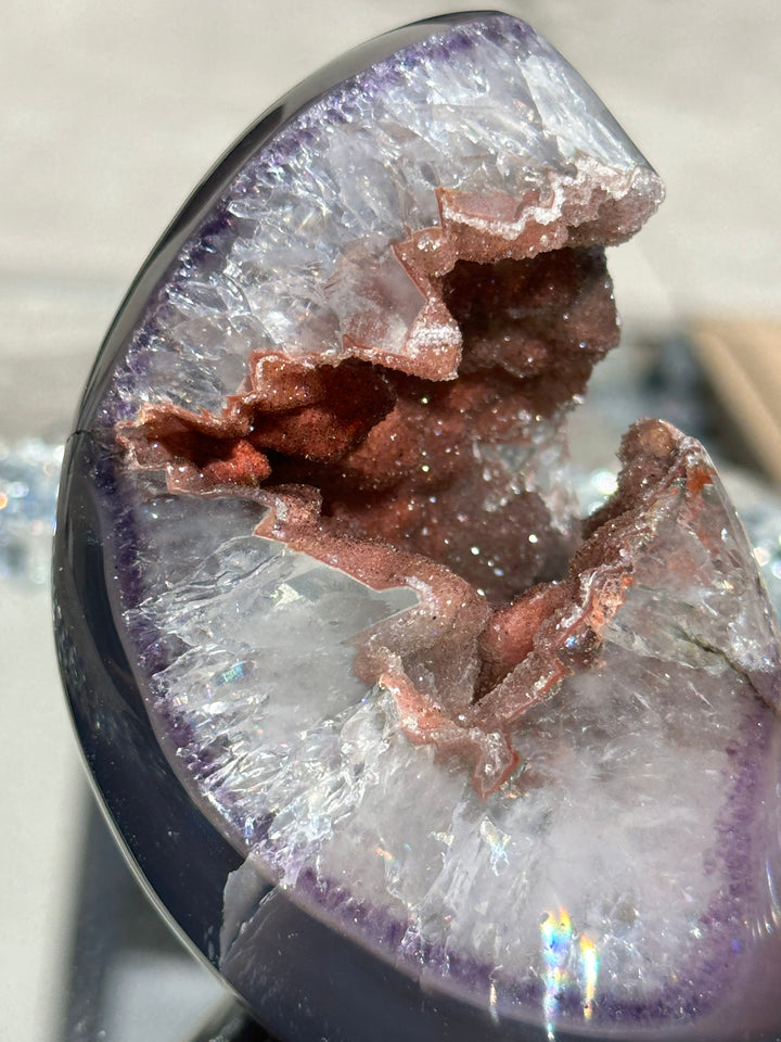 'SHARK' Red Sugar Druzy Amethyst Piece - Enchantia Muse