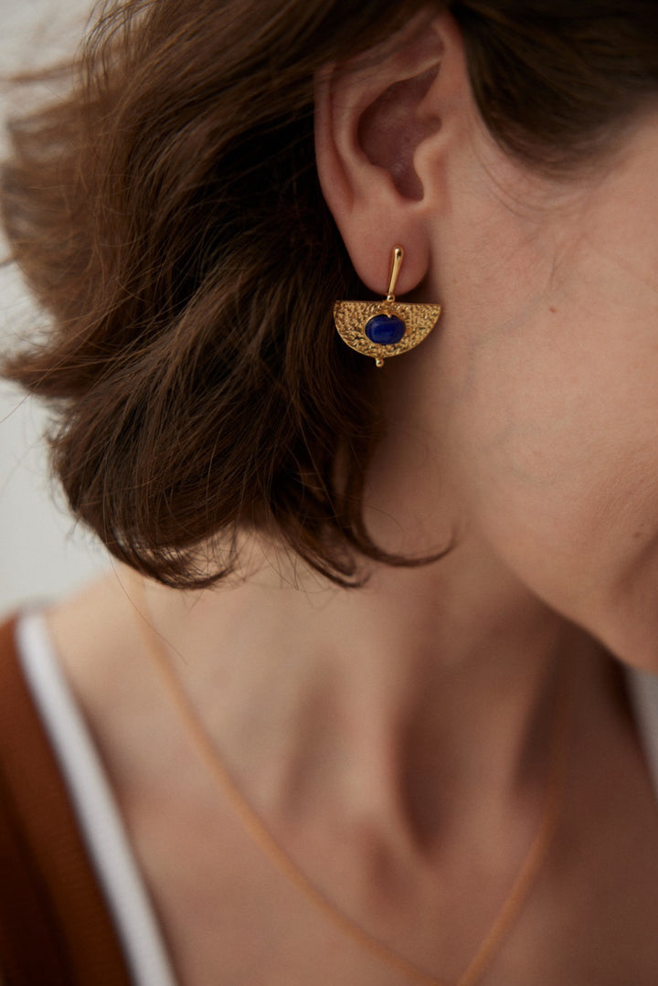 'COMPASS' Lapis Lazuli Earrings - Enchantia Muse