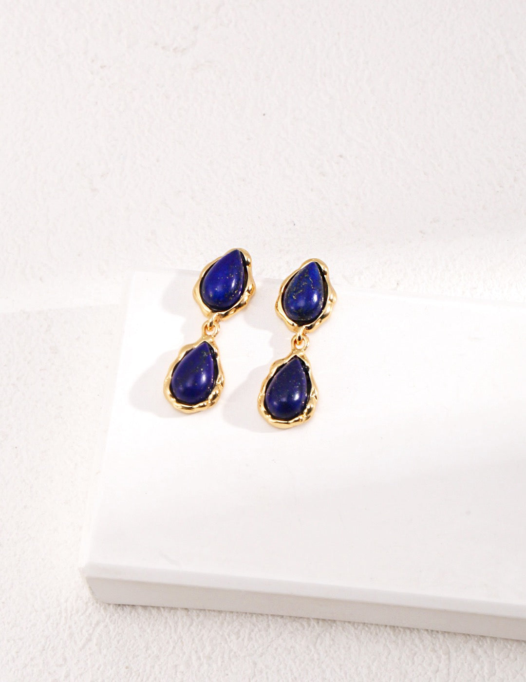 'RAINDROP' Lapis Lazuli Earrings - Enchantia Muse