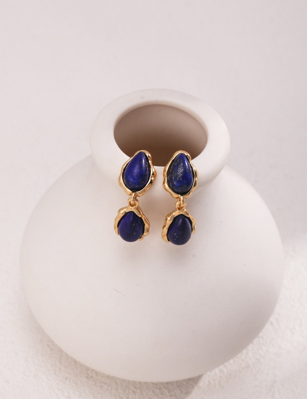 'RAINDROP' Lapis Lazuli Earrings - Enchantia Muse