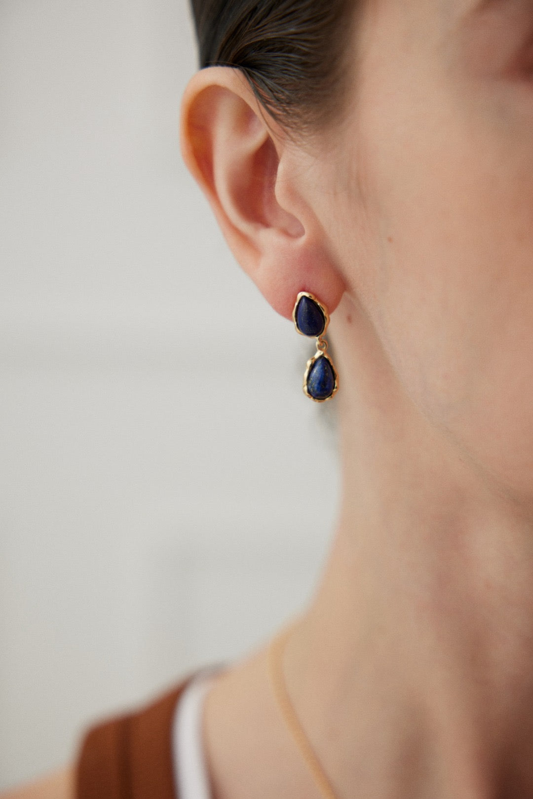 'RAINDROP' Lapis Lazuli Earrings - Enchantia Muse