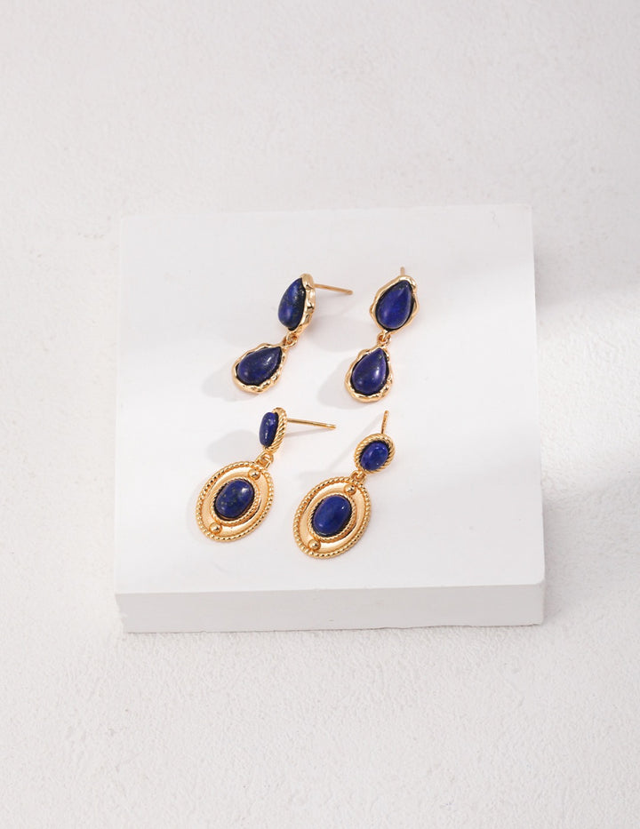 'RAINDROP' Lapis Lazuli Earrings - Enchantia Muse