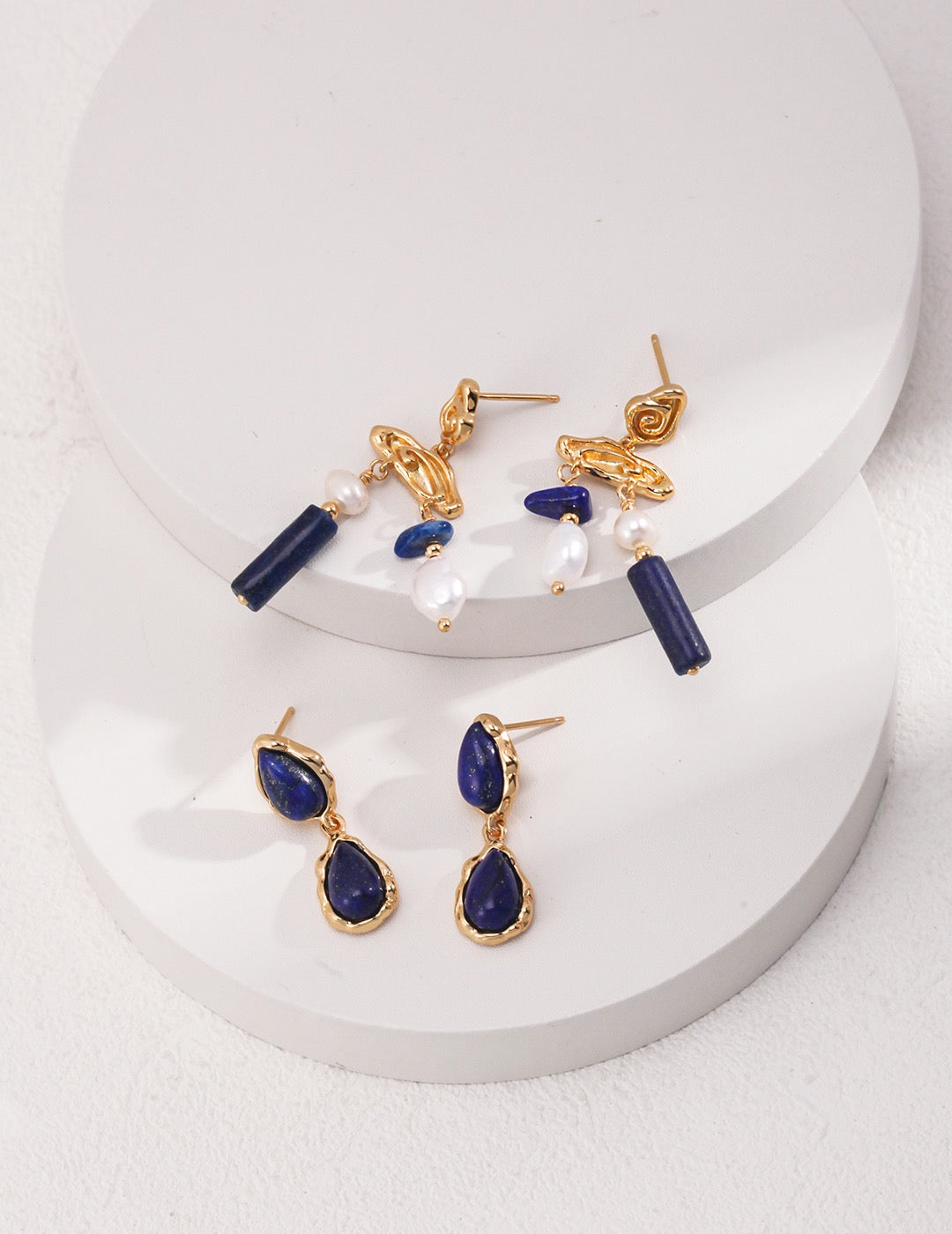 'RAINDROP' Lapis Lazuli Earrings - Enchantia Muse