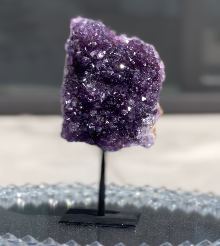 Amethyst Cluster Slab on Stand - Enchantia Muse