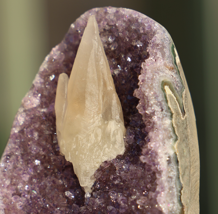 'PIKE' Amethyst with Calcite on Stand - Enchantia Muse