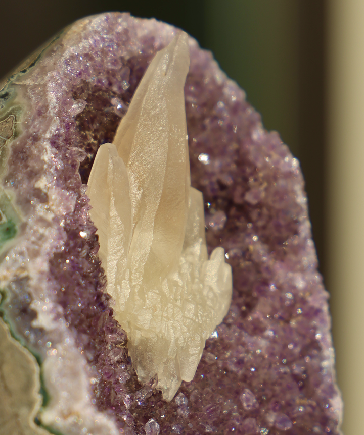 'PIKE' Amethyst with Calcite on Stand - Enchantia Muse