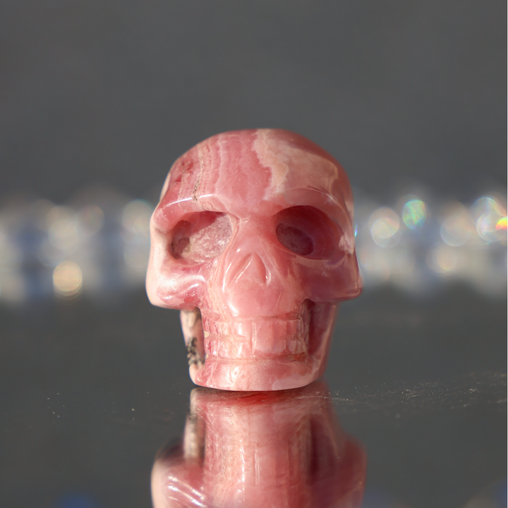 Hand-carved Rhodochrosite Skull - Enchantia Muse