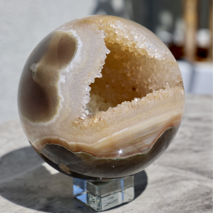 'TRIAD' Golden Agate Sphere - XL - Enchantia Muse