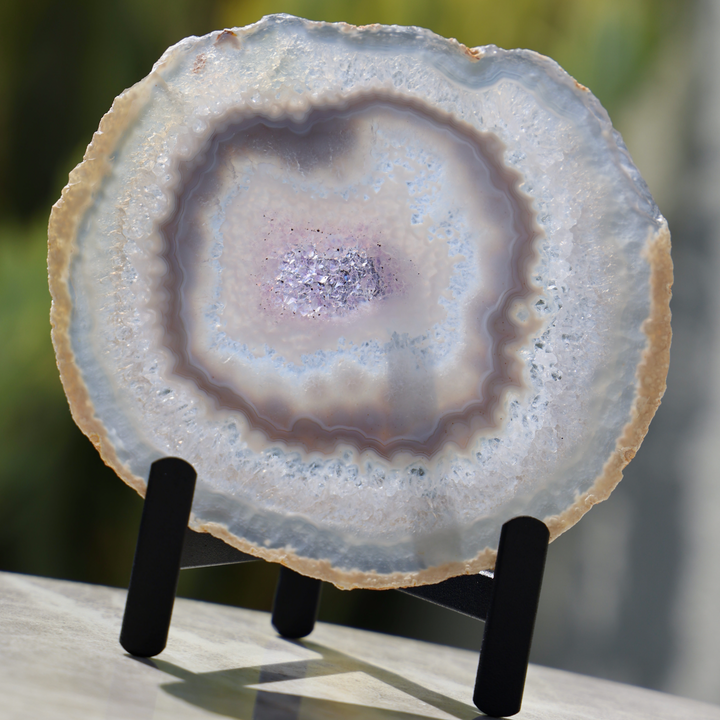 'Universe' Agate Slice with Stand - Enchantia Muse