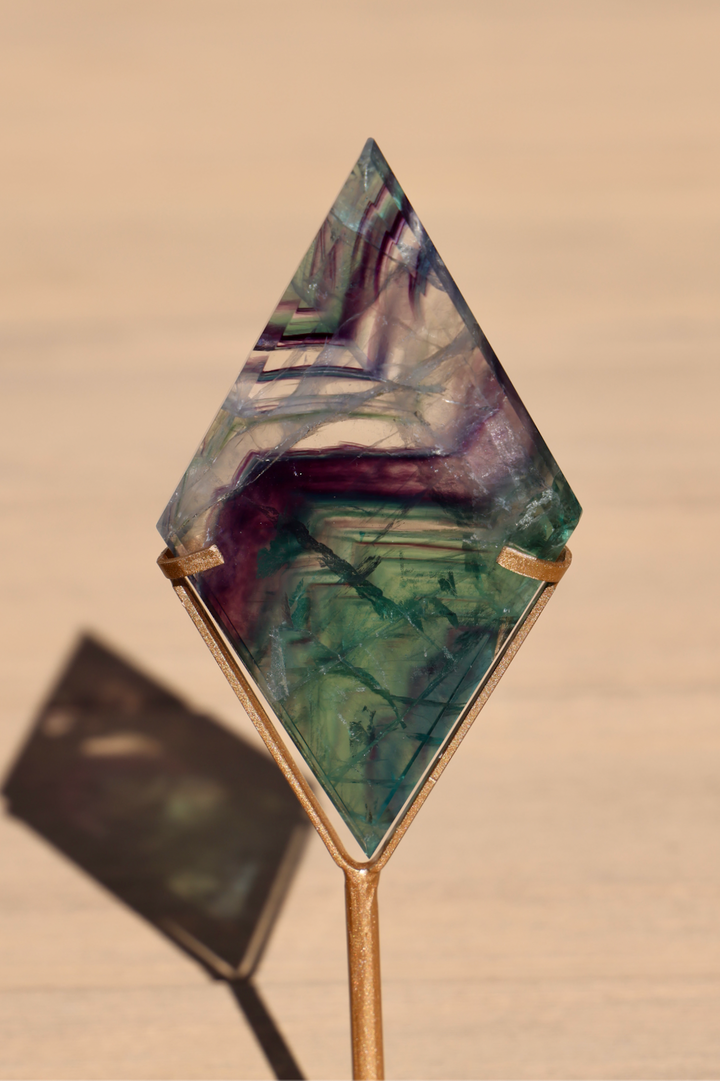 Fluorite Diamond on Stand - Enchantia Muse