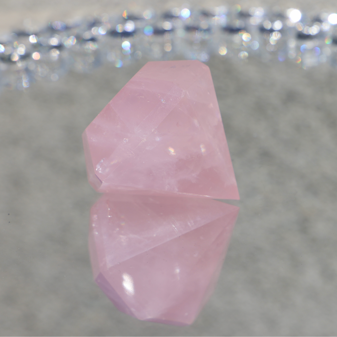 Rose Quartz Diamond on Stand - Enchantia Muse