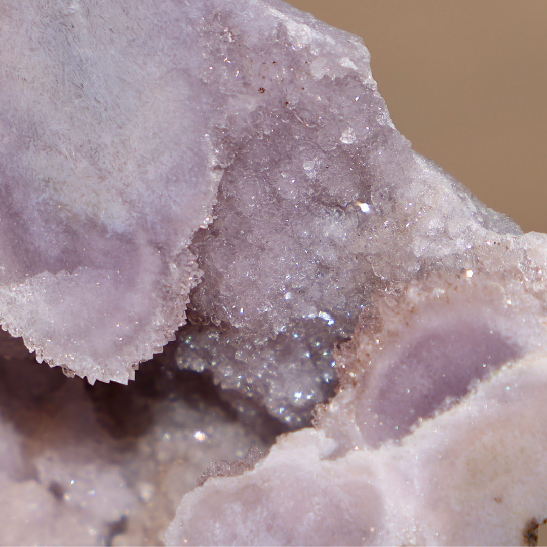 'PASTEL' Pink Amethyst Geode Slab with Stand - XS - Enchantia Muse