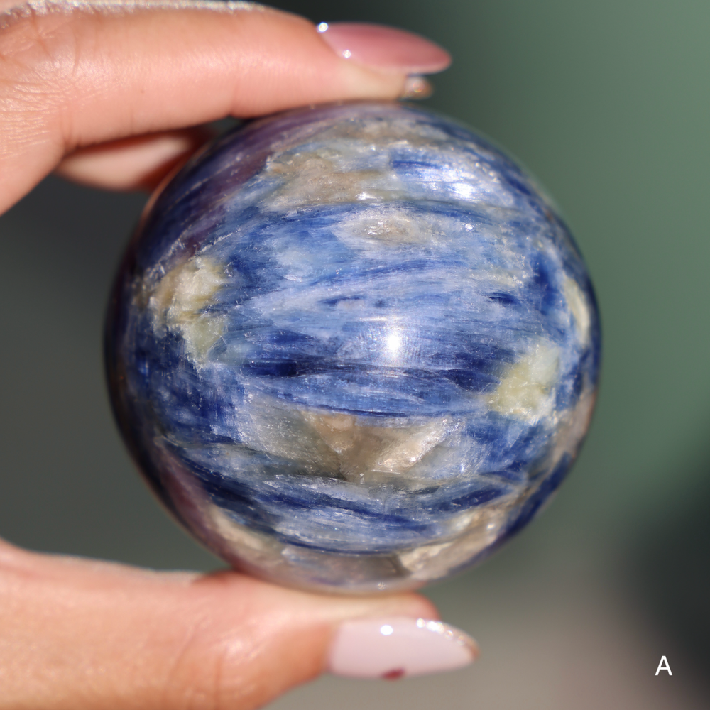 'Starry Night' High Quality Blue Kyanite Sphere - Enchantia Muse