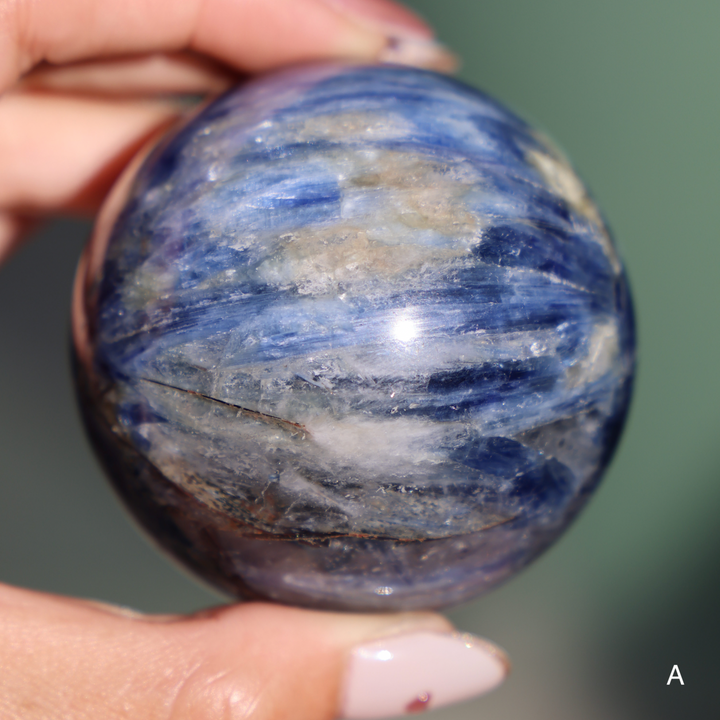 'Starry Night' High Quality Blue Kyanite Sphere - Enchantia Muse