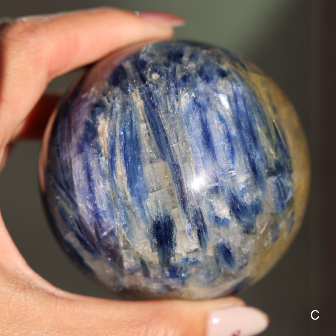 'Starry Night' High Quality Blue Kyanite Sphere - Enchantia Muse